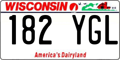 WI license plate 182YGL