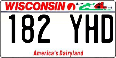 WI license plate 182YHD