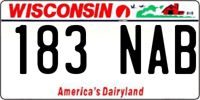 WI license plate 183NAB