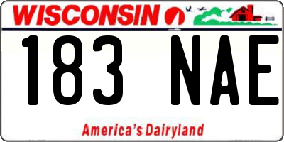 WI license plate 183NAE