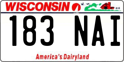 WI license plate 183NAI