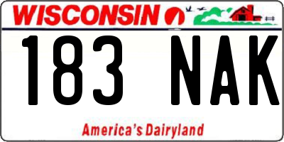 WI license plate 183NAK