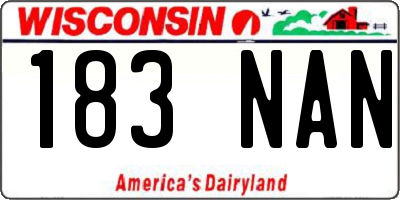 WI license plate 183NAN