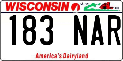 WI license plate 183NAR