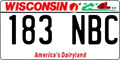 WI license plate 183NBC