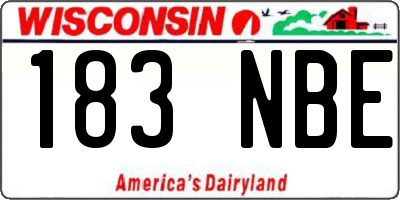 WI license plate 183NBE