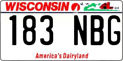 WI license plate 183NBG