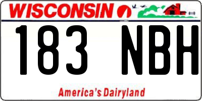 WI license plate 183NBH