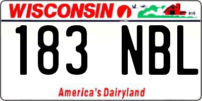 WI license plate 183NBL