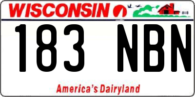 WI license plate 183NBN