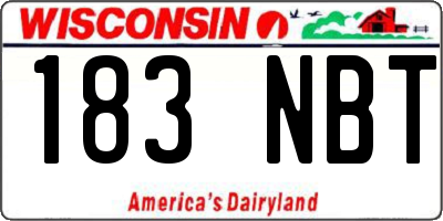 WI license plate 183NBT