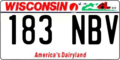 WI license plate 183NBV