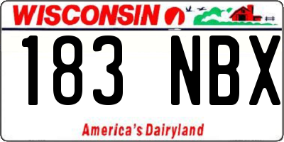 WI license plate 183NBX