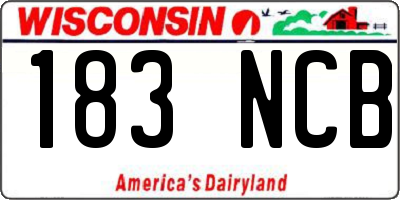 WI license plate 183NCB
