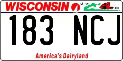 WI license plate 183NCJ