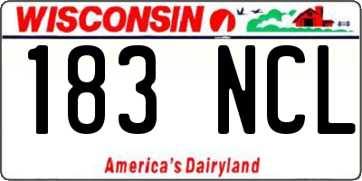 WI license plate 183NCL