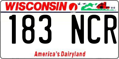 WI license plate 183NCR