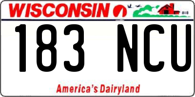WI license plate 183NCU