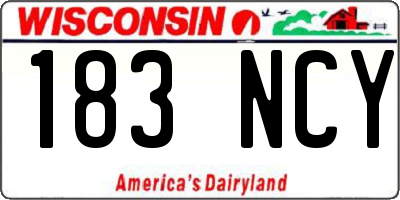 WI license plate 183NCY