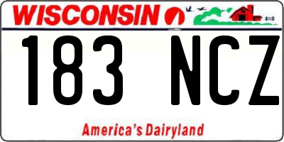 WI license plate 183NCZ