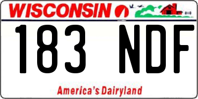 WI license plate 183NDF