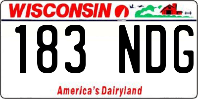 WI license plate 183NDG