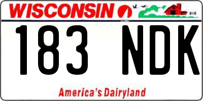 WI license plate 183NDK