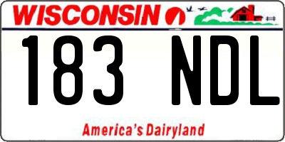 WI license plate 183NDL