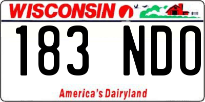 WI license plate 183NDO