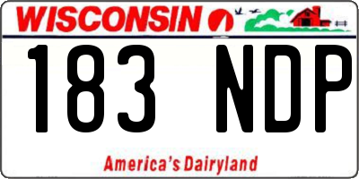 WI license plate 183NDP