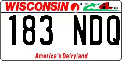 WI license plate 183NDQ