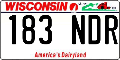 WI license plate 183NDR