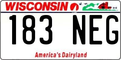 WI license plate 183NEG