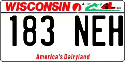 WI license plate 183NEH