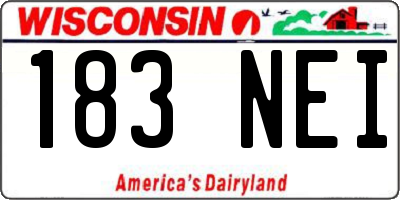 WI license plate 183NEI