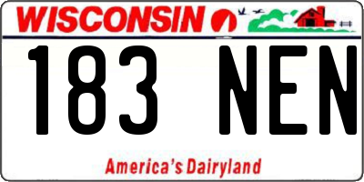 WI license plate 183NEN