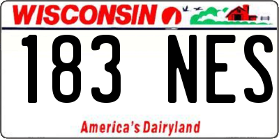 WI license plate 183NES