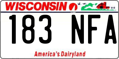 WI license plate 183NFA