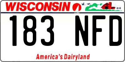 WI license plate 183NFD