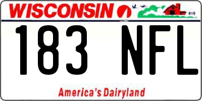 WI license plate 183NFL