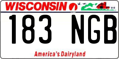 WI license plate 183NGB