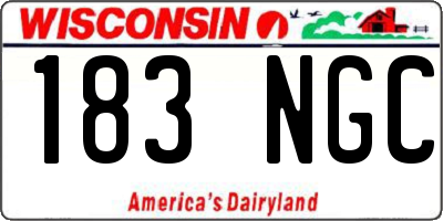 WI license plate 183NGC