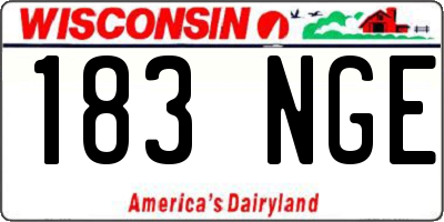 WI license plate 183NGE