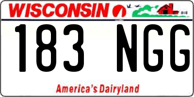WI license plate 183NGG