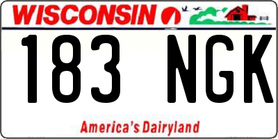 WI license plate 183NGK