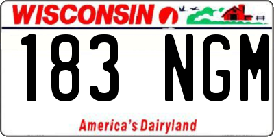 WI license plate 183NGM