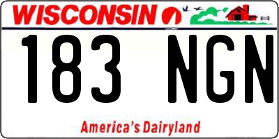 WI license plate 183NGN
