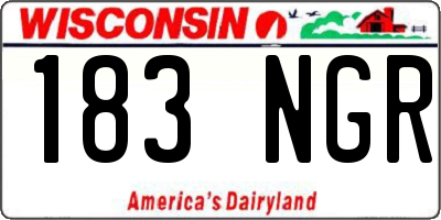WI license plate 183NGR