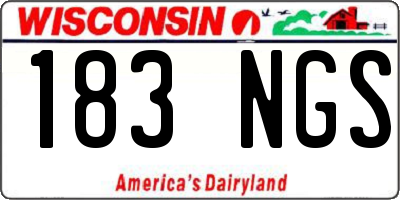 WI license plate 183NGS