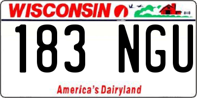 WI license plate 183NGU